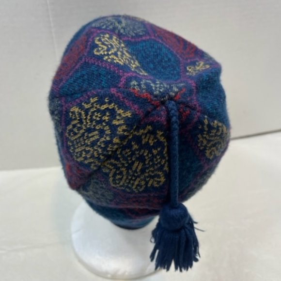 VTG Patagonia Wool Winter Ski Hat Beanie w/ Pom Pom Tassel Pom Portugal Large - Picture 4 of 9